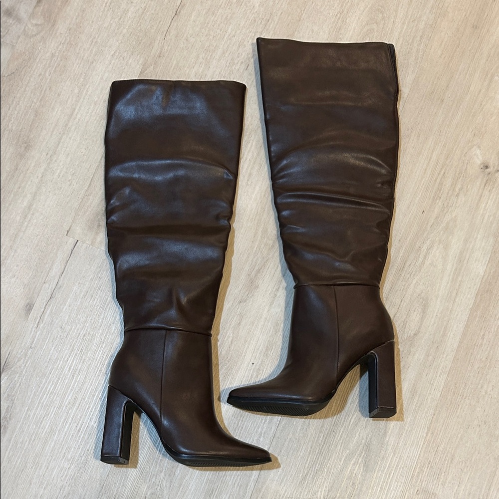 NEW JustFab tall brown leather boots